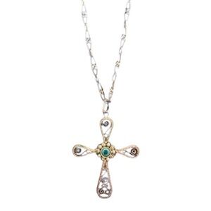Sterling Silver 925 Filigree Handmade Cross On 32" Handmade Pendant & Chain